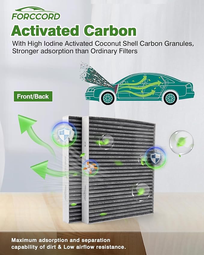 2-Pack HEPA Cabin Air Filter Fits for Hyundai Palisade 2025 2024 2023 2022 2021 2020 Activated Carbon Cabin Filter Replacement 97133-S8000 Car Accessories