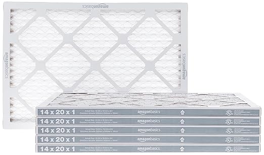Amazon Basics 14x20x1 Air Filter 6 Pack, MERV 8 AC Furnace Filters (Actual Size: 13.75" x 19.75" x 0.75")