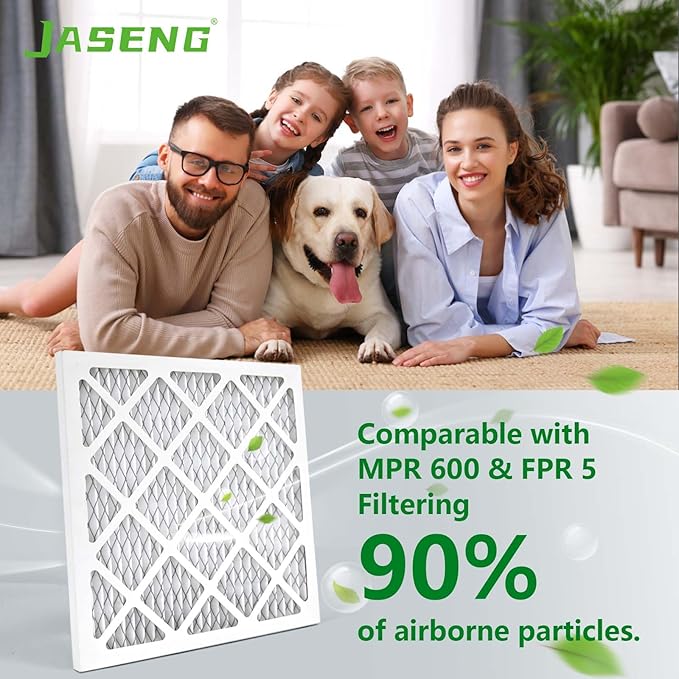 12x12x1 AC Furnace Air Filters,(6-Pack) MERV 8 Dust Defense, JASENG MPR 600 Pleated HVAC Replacement Air Filter (exact dimensions: 11 3/4"x11 3/4"x3/4")