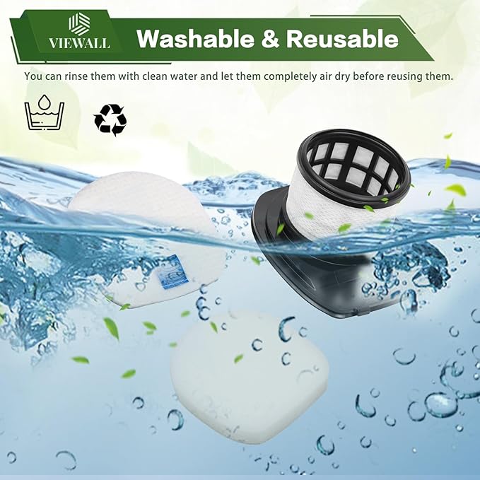 VIEWALL IX141 Filter Replacement for Shark IX140 IX142 IX144 IZ140 IZ141 IZ142 IZ242 WZ140 WZ240 WZ250 UZ145 UZ155 QZ140 Pet Cordless Stick Vacuum, Part 616FJ140 & 617FJ140, 1 HEPA 3 Foam Felt Filter
