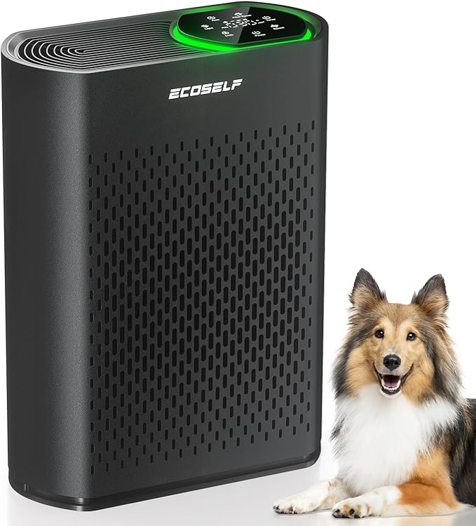 Powerful Air Purifiers for Home Large Room Up to 2400 Ft² with Air Quality Monitor 20dB Sleep Mode, Air Purifier for Bedroom Office Living Room HAP602 Black