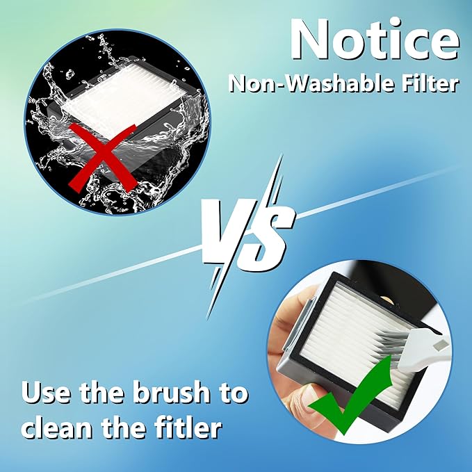 Improvedhand Filters Replacement Fit for i-Robot Roomba E I & J Series i1 i3 i3+ i4 i5/plus i7 i7+/plus i6 i6+ i8 i8+ E5 E6 E7 Vacuum Cleaner parts 4639161,12Pack Filter Replacements+1 Cleaning Brush