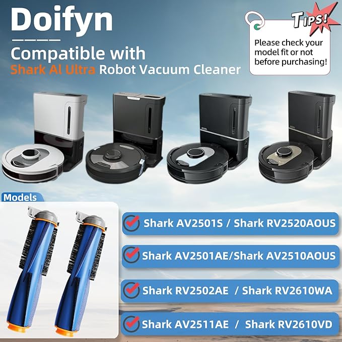 Replacement Parts Main Brush Compatible with Shark AI AV2511AE AV2501S AV2501AE RV2502AE RV2410WD RV2520AOUS AV2510AOUS RV2610WA RV2610WD RV2620WD Robot Vacuum Cleaner