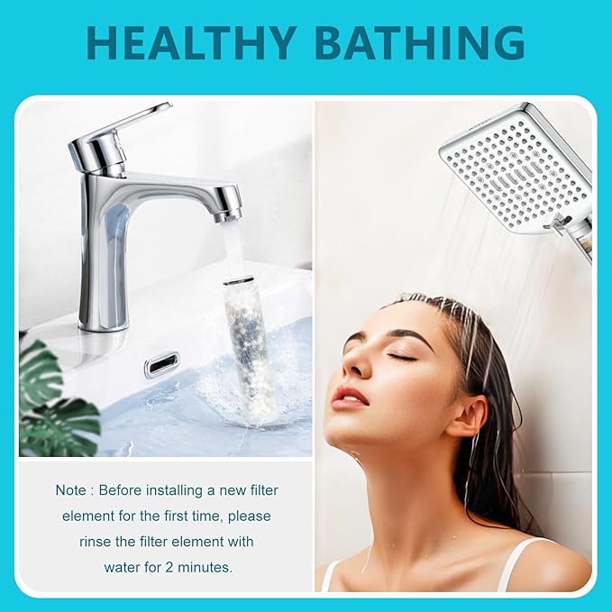 Shower Filter Replacement Cartridge for Homlord Handheld Shower Head - 3 Pack Multi Stage Water Softener Filters for Hard Water(3pcs)