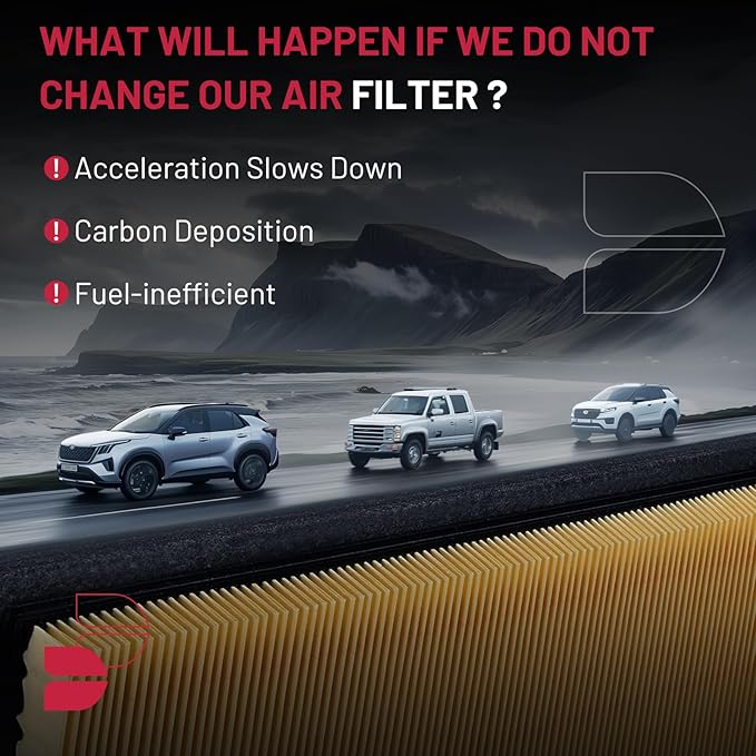 BDFHYK CA9687 Engine Air Filter Compatible with Ford F-150 2004-2008, F-250 F-350 Super Duty 2005-2007, Expedition 2005-2006, Compatible with Lincoln Navigator 2005-2006, Mark LT 2006-2008, V8 5.4L