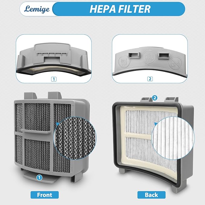 Lemige Filter Replacement for Bissell Pet Hair Eraser 39883 3774F 3774 3774G 3775 SurfaceSense 3418 3415 MultiClean 3402 3409 PowerLifte 3404 Vacuum Cleaners, 1635630&1635629