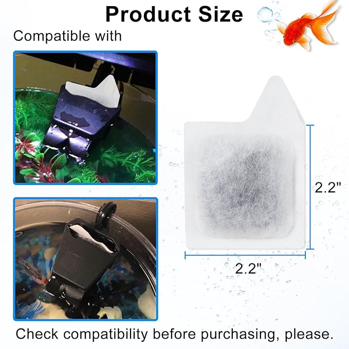 6 Pack XS Replacement Filter Cartridge for Tetra Whisper Extra Small Fish Tanks Filters, Extra Small Filter Cartridges Replacement for Aquarium Filter to 3 Gallons