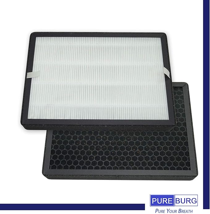 PUREBURG Replacement Filter Compatible with MOOKA KOIOS GL-FS32 & AZEUS GL-FS32 Air Purifiers,2-Pack H13 HEPA 3-Stage Filtration Activated Carbon