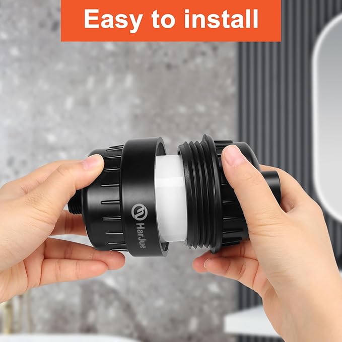 HarJue 15 Stage Shower Filter Replacement Cartridge, Universal High Output Filter for Hard Water, Removes Chlorine and Harmful Substances, Body Caring, Fit Any Similar Shower, 2 Pack