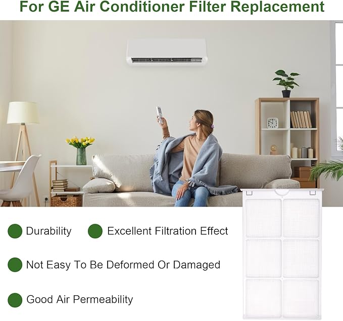WJ85X21746 for GE Window Air Conditioner Filter Replacement Replaces AP6280063,4588851, A0010209471,for GE Window Ac Filter Fit for GE AHQ06LYQ1,AHR05LWQ2,AHQ06LYW1 More, for Ge Air Conditioner Parts