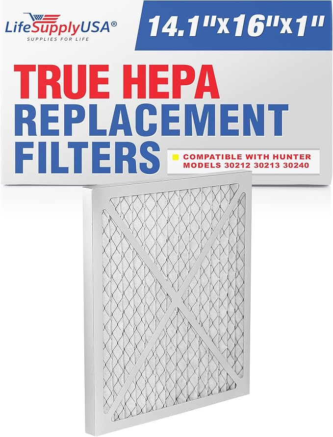 LifeSupplyUSA True HEPA Filter Replacement Compatible with Hunter 30212, 30213, 30240, 30241, 30251, 30378, 30379, 30381 & 30382 Air Purifier