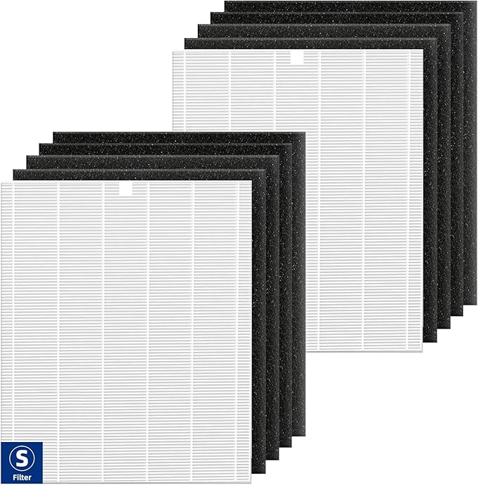 C545 Replacement Filter S Compatible with Winix C545 B151 P150 9300 Air Purifier - 2 True HEPA Filters + 8 Activated Carbon Pre-Filters - Compare to Part # 1712-0096-00, 2522-0058-00