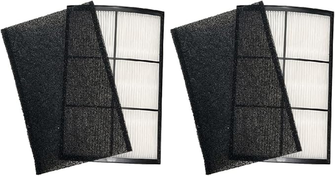 Nispira PECOMFIL Breeze Filter Replacement For Purezone Breeze Tabletop Air Purifier PECOMPAP 2-in-1 True HEPA Activated Carbon 2 Packs