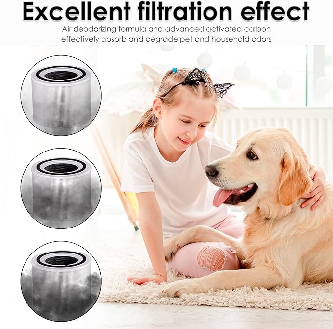 2 Pack Core 300 Replacement Filter for LEVOIT Core300-P and Core300S-P Air Purifier, Core 300-P Core 300S-P, H13 True HEPA Filter, 3-in-1 Filter Activated Carbon Filters, Compare Core 300-RF White