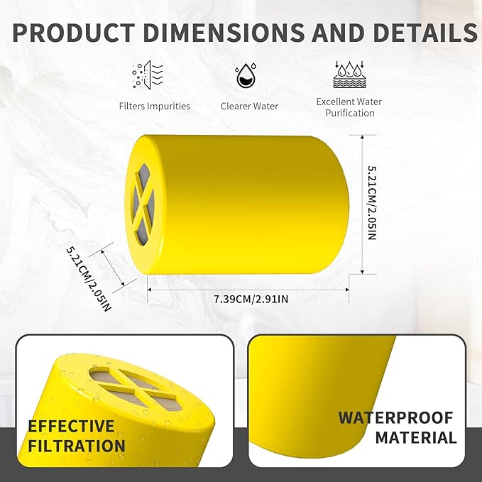 Replacement Filter Compatible with Afina Filtered Showerheads & Shower Filters (2Packs)