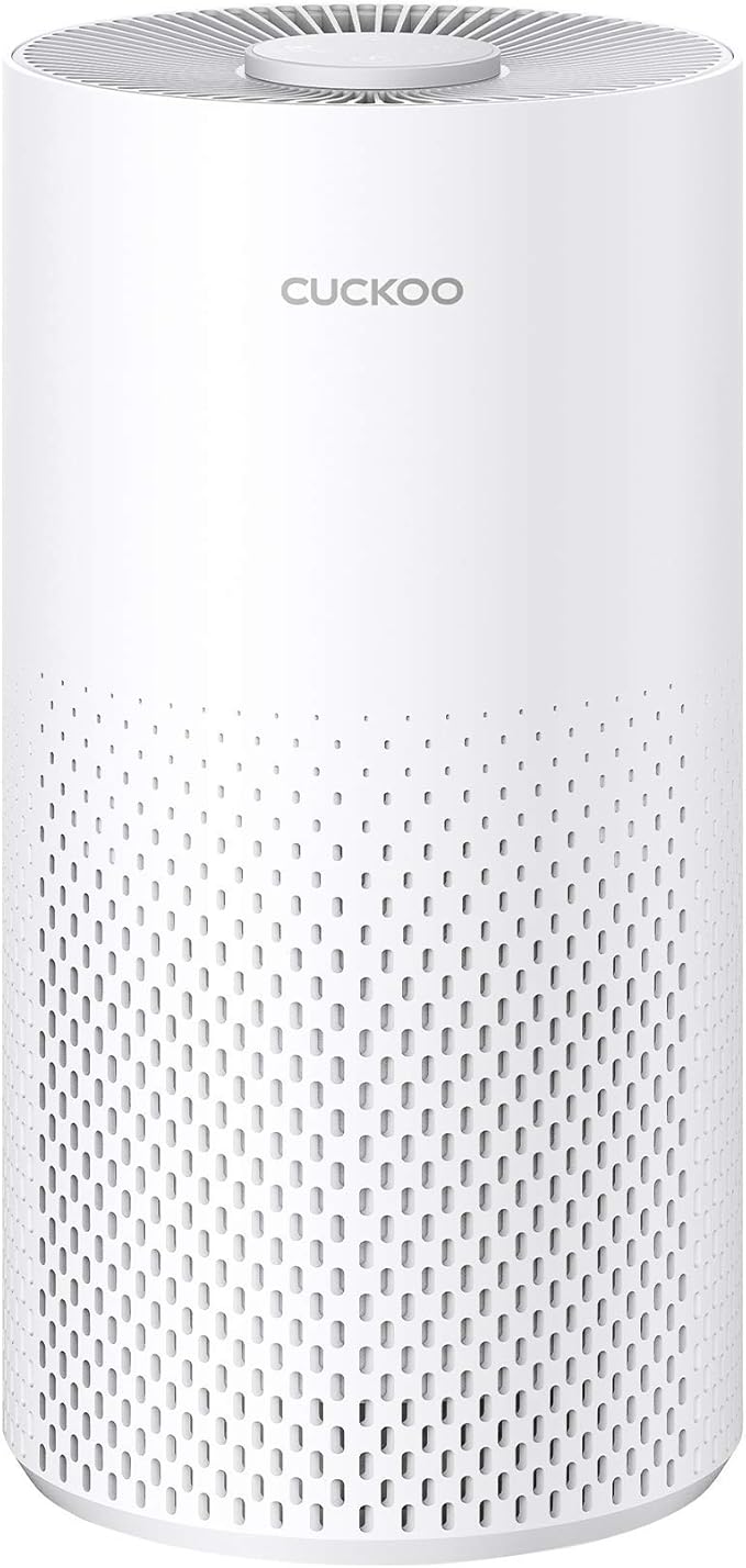 CUCKOO True HEPA Air Purifier Bundle with Extra Filter, Up to 456 sq. ft., 3-Stage Filter with H13 HEPA and Activated Carbon, Small Air Purifiers for Home Bedroom, White (CAC-I0510FW)