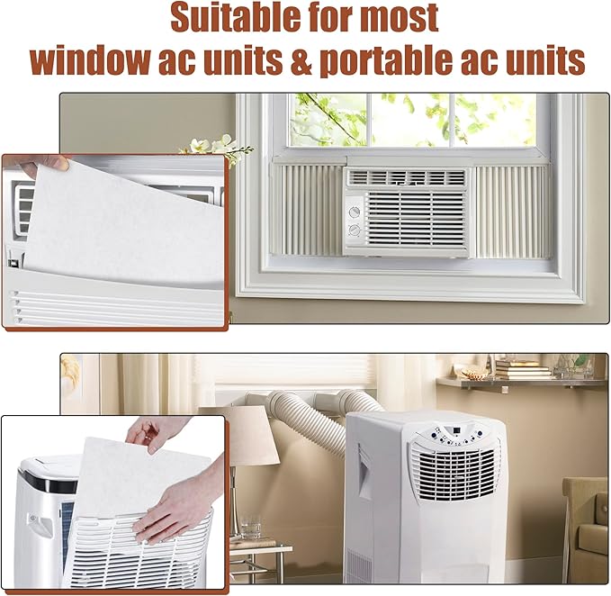 BJADE'S Window Air Conditioner Filter Replacement,24 x 15 x 1/4 Inch Cut-to-fit Foam Filter for Window AC Units.