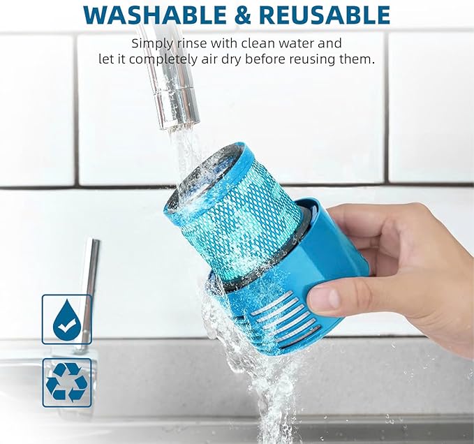 Dyson V10 Filter, 2-Pack Premium True HEPA Replacement Filters for Dyson V10 Series, Dyson-V10 Absolute, V10 Allergy, Dyson-V10 Animal, V10 Motorhead, V10 Total Clean, Dyson-SV12 V10, Part # 969082-01