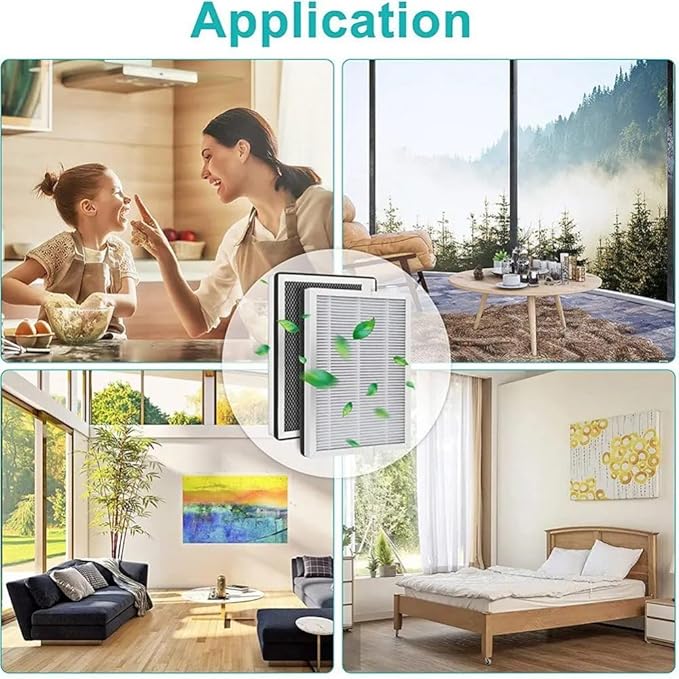 Replacement Parts 3 in 1 H13 True HEPA Filter and Activated Carbon Compatible with Medify MA-25 Air Purifier, Pre-Filter 4 Packs