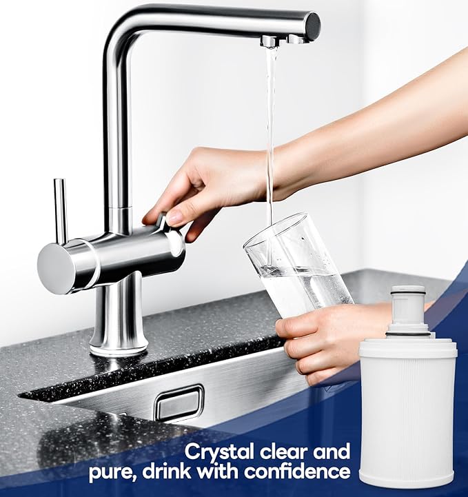 100186 Water Filter Cartridge for Amway Espring Filter, 3-in-1 Water Filter Replacement Part, 6 Levels Filtration for Removing Odors Heavy Metal Residual Chlorine in Water