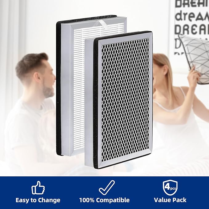 25 Air Purifier Replacement Filter: Compatible with MA Series Air Purifier 25 S1/W1/B1, 3 in 1 Pre-filter, Pleated Filter and Activated Carbon Filter, 4 Pack