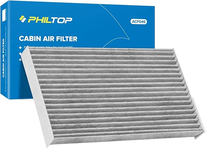 PHILTOP Cabin Air Filter, Replacement for CF11177, Leaf(2011-2023), Sentra(2013-2019), Juke(2011-2017), Cube(2009-2014), Premium ACF046 Cabin Filter with Activated Carbon Filter
