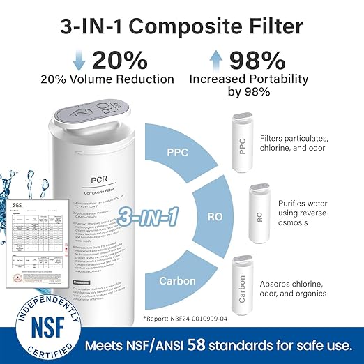 Ecoviva Mate 4 Countertop Reverse Osmosis Water Filter System with UV, BPA Free, 7-Stage Filter, Pure and Clean Water 3:1, Instant-Hot, Indoor No Installation, Meet NSF/ANSI 58 Desktop Water Purifier