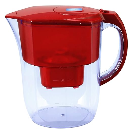 Ultra Premium 3.8L Alkaline Water Filter Pitcher BPA Mineralized pH 9.5 Activated Carbon Filter for Healthy Drinking Water(Red)