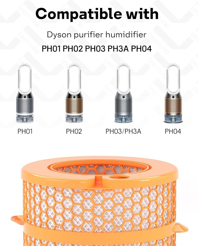 Leemone Upgraded Carbon Fiber Evaporator Filter Replacement Compatible with Dyson PH01 PH02 PH03 PH04 PH3A Air Purifier Humidifier, Part No. 970718-01, 2 Pack