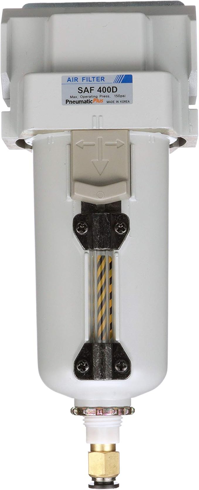 PneumaticPlus SAF400-N04BD-MEP Compressed Air Filter 1/2" NPT, 10 Micron Element, Metal Bowl, Auto Drain, Bracket Included