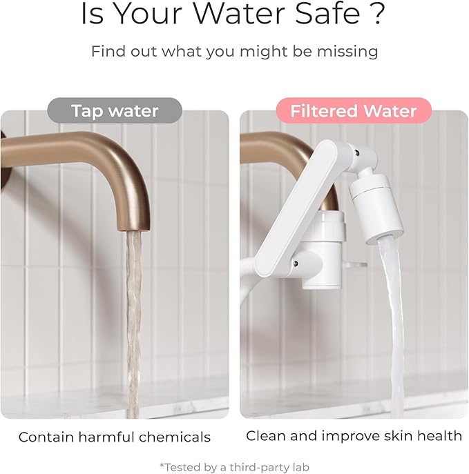 Waterdrop BFC3-Lite Skincare Face Washer Water Filter, Bathroom Sink Filter Water Faucet for Skin, Reduce 99% Chlorine, Nanoscale Deep Cleaning, Hydrate Deeply