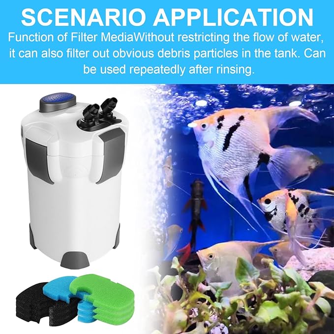 9-Piece Aquarium Filter Pads Replacement bio Sponge Compatible with SUNSUN HW-304B, HW-404B, HW-704B, HW-3000, and CF500 Filters.