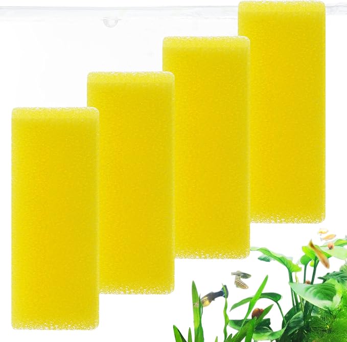 4PCS Replacement Aquarium Filter Sponge for 10W-130GPH Aquarium Filter, Aquarium Biochemical Sponges for Replacement
