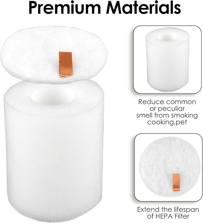 (8 Sets) Replacement Foam Filters (3.7" High) Compatible With Shark AV2501S AV2501AE RV2520AOUS UR1005AE R101AE RV1001AE AV912S RV1000 AV970 AV993 AV1002AE Robotic Vacuum Cleaner, Replace #106KY1000AE