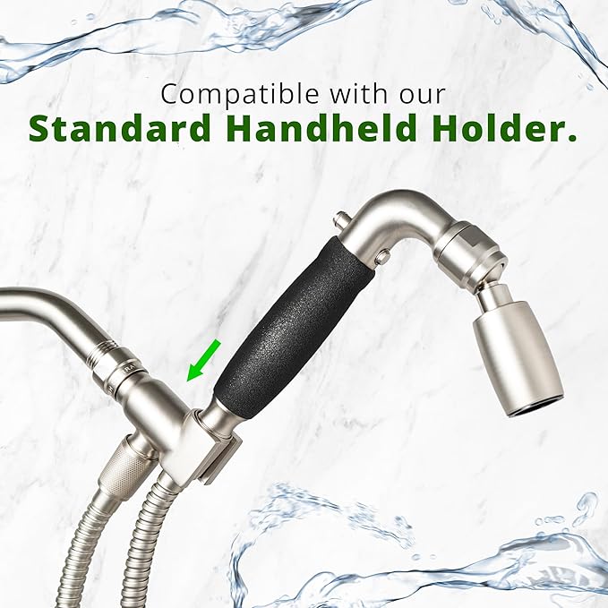 High Sierra® Solid Metal Handheld Shower Head, Lead-Free, with Built-In Trickle Valve. Shower Hose and Holder Not Included. Low Flow 1.25 GPM. Matte Black