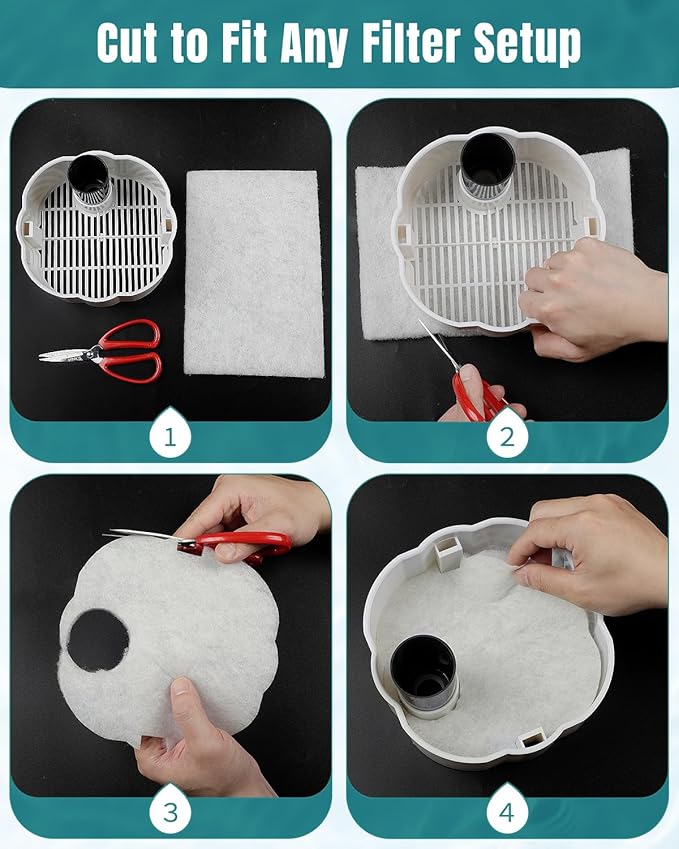 Pawfly 79 x 12 Inch White Cuttable Aquarium Filter Pad, 2 Inch Thick High Density Filter Media Roll for Freshwater Saltwater Fish Tanks & Small Ponds, Aquarium Filter Floss Roll for Fish Tank Filters