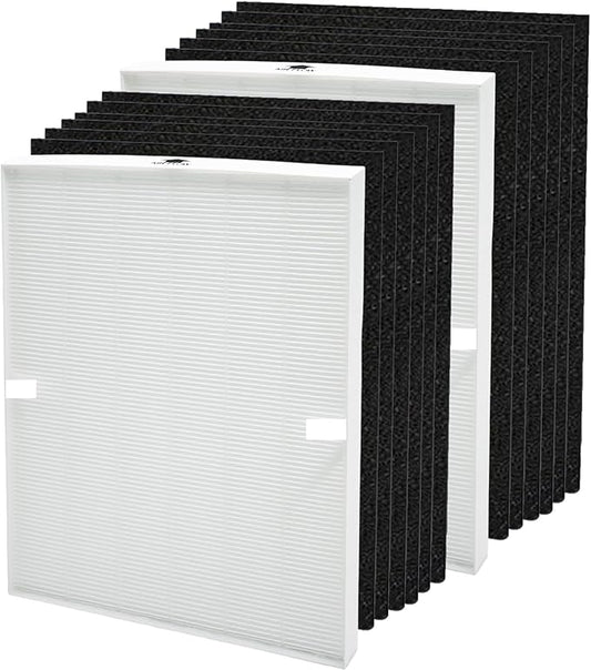 115115 Replacement Filter for Winix Plasmawave C535,5300,5300-2,6300,6300-2,P300,AM90,C909,9800,9000,5000,5000B Air Purifier,2 set True HEPA Size.2 HEPA +12 Carbon Filters.