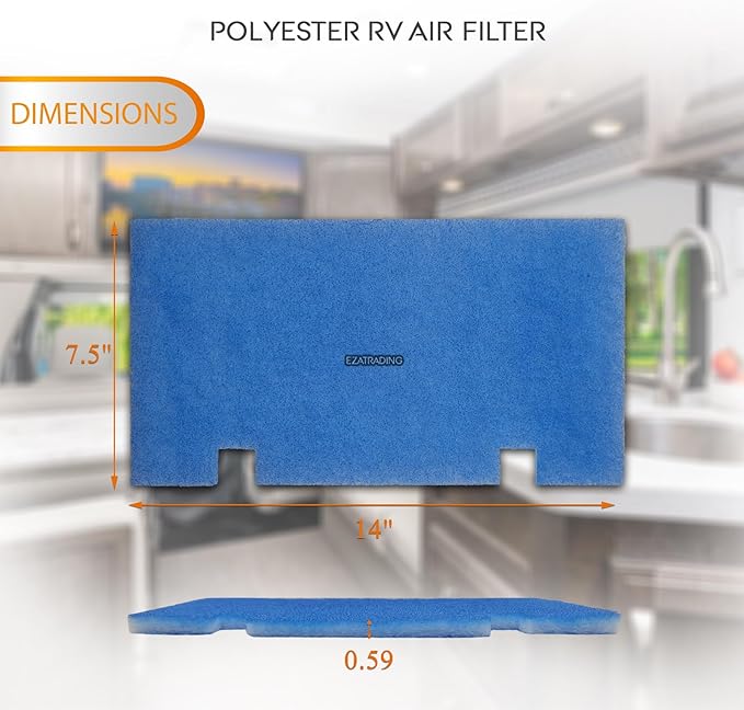 RV Air Conditioner Filter - 14" x 7.5" RV AC Replacement Filters For Dometic Air Grille 3313107.103, 3105012.003 MERV 8 Air Filter (6 Pack)