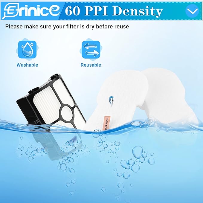 HZ4002 Filter Replacement for Shark HZ3002 HZ3000 Stratos Ultralight Corded Stick Vacuum Accessories Spare Part, 2 HEPA & 4 Foam & Felt Filters Kit, Compare to Part # XFFKHZ3000 XHFHZ3000