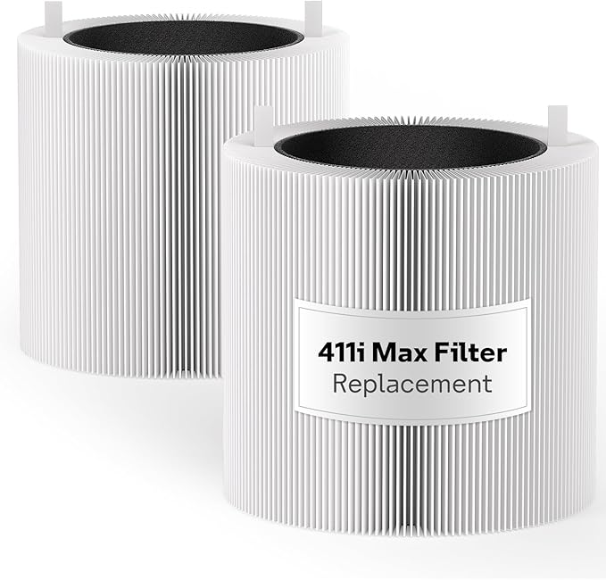 Leemone 2 Pack 411i Max & 411a Max Replacement Filter Compatible with Blueair Blue Pure 411i Max & 411a Max Air Purifier, Blue Pure F4MAX, Activated Carbon Filter