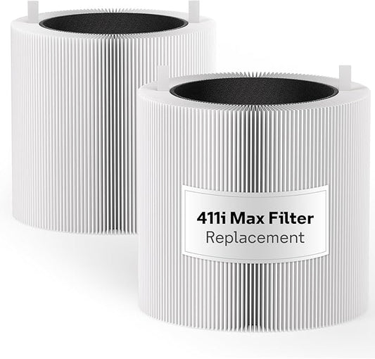 Leemone 2 Pack 411i Max & 411a Max Replacement Filter Compatible with Blueair Blue Pure 411i Max & 411a Max Air Purifier, Blue Pure F4MAX, Activated Carbon Filter
