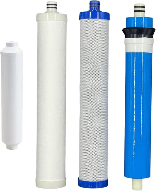 CFS – Replacement Water Filter Set Includes Carbon Block, Sediment & Inline Cartridges Compatible with AC-30 Reverse Osmosis System Models – Removes Bad Taste & Odor (Filter Set with Membrane)