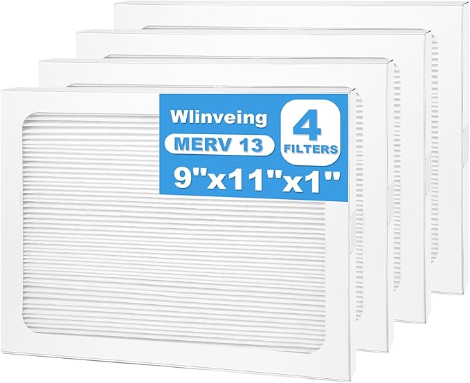 9 x 11 x 1 Dehumidifier Filter MERV 13 Compatible with Santa Fe Compact70, Ultra70, Element, Compact2, UA 65H dehumidifier Models, 4 Packs