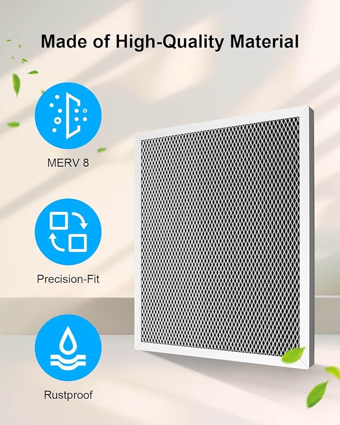 Washable Dehumidifier Filter Fits for AprilAire Whole-House Dehumidifiers Models 1830 1850 1852 and Ventilation Models 8191 8192 Replace 5443, MERV 8 Replacement Filter 10x12x1(Pack of 2)