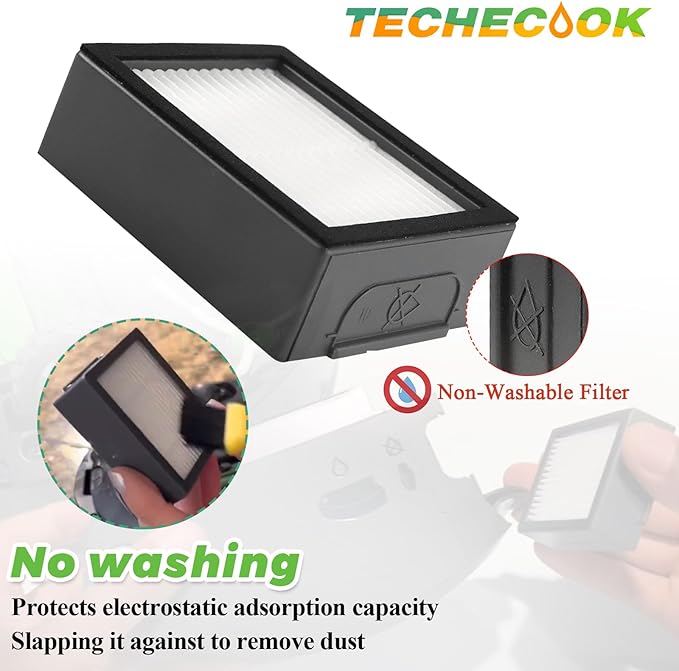 12Pack Filters Replacement for iRobot Roomba E I & J Series Combo E5 E6 E7 i3 i3+ i4 i4+ i5 i5+ i6 i6+ i7 i7+ i8 i8+ J5 J6 J8 Vacuum Cleaner-12 x High Efficiency Filters 4639161,1 x Brush by Techecook