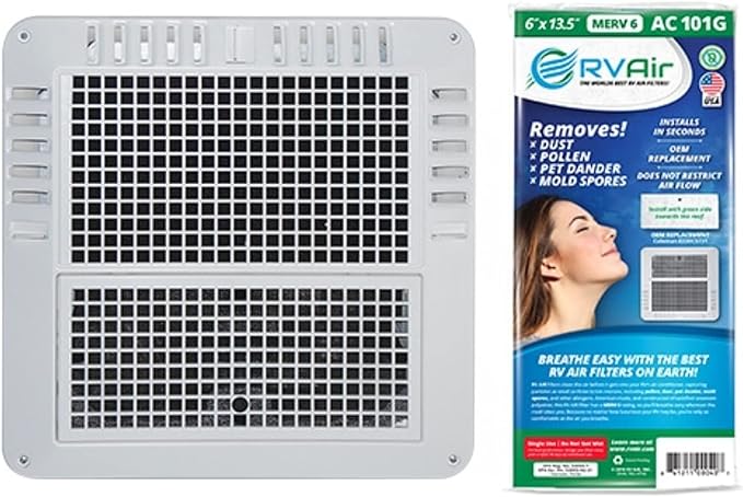 AC Filter - Air Conditioner Replacement Filters - RV Air Cleaner - Camper Accessories for Travel Trailers - Easy to Install - 13.5 x 6 x 0.75 in (1 Filter for AC 101G)