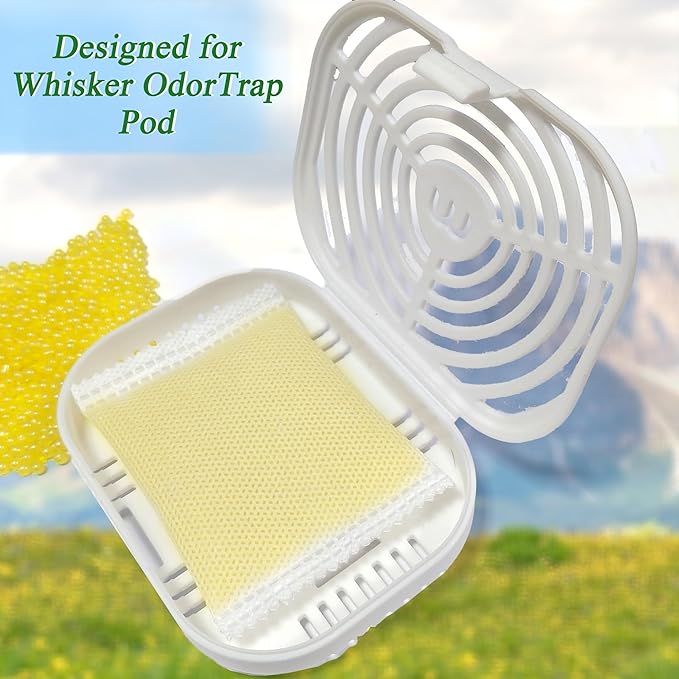 12 Pack Odor Remover Refills Compatible with Whisker OdorTrap Pod, Cat Toilet Odor Eliminates Deodorant for Litter-Robot and Traditional Litter Boxes (4* Jasmine + 4* Rose + 4* Lemon)