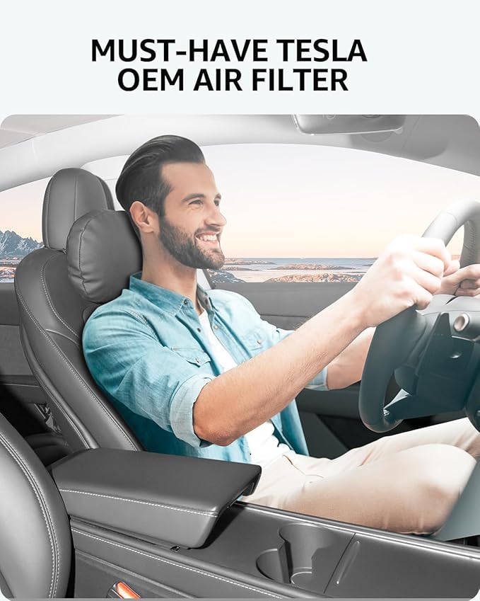 BASENOR Tesla Model Y Model 3 Cabin Air Filter with Activated Carbon [Longer Lasting] [OEM Filter Replacement] for 2020-2026 Model Y 2017-2025 Tesla 3 [Compatible with 2025 2026 Model Y Juniper]