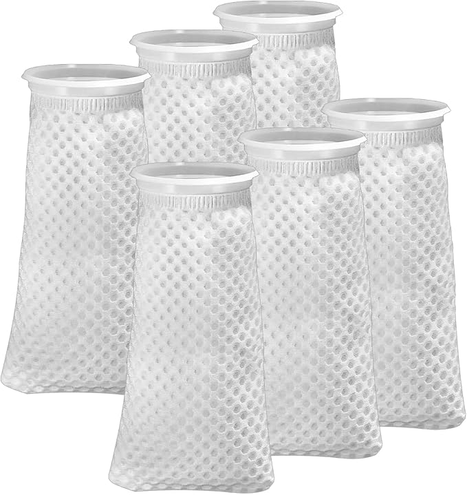 6 Pack 4 Inch 150 Micron Honeycomb Filter Socks Compatible with Waterbox Marine X 60.2, 90.3, and 110.4, Aquarium Filter Sock 3D Honeycomb Design Filter Sock, 4 Inch Ring by 11.8 Inch Long