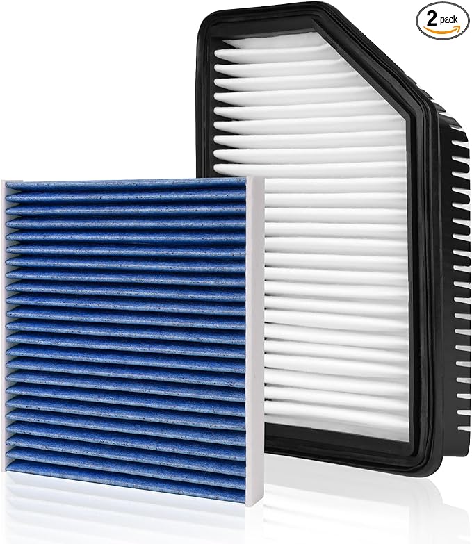Cabin & Engine Air Filter Fits for Kia Soul 2014 2015 2016 2017 2018 2019 L4 1.6L 2.0L Activated Carbon Cabin Filter Replacement Air Filter CF12002 CA11206 Car Aaccessories